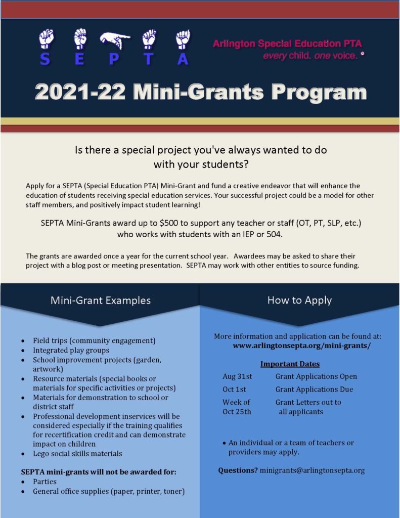 Flyer for 2021-22 MiniGrants Program