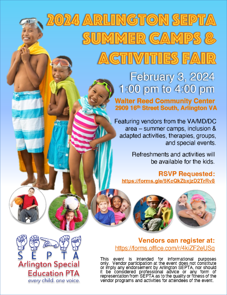 2024 Summer Activity Flyer-English-image – Arlington Special Education PTA